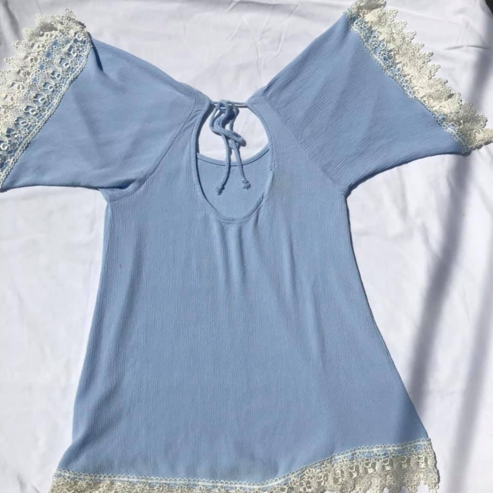 Lucy Love Blue and White Lace Summer Dress - Picture 3 of 6